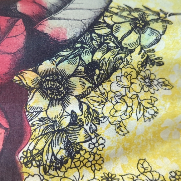 32. Appropriate Behavior sz L Long Sleeve Studded Floral Lace Accent Top - Picture 5 of 7